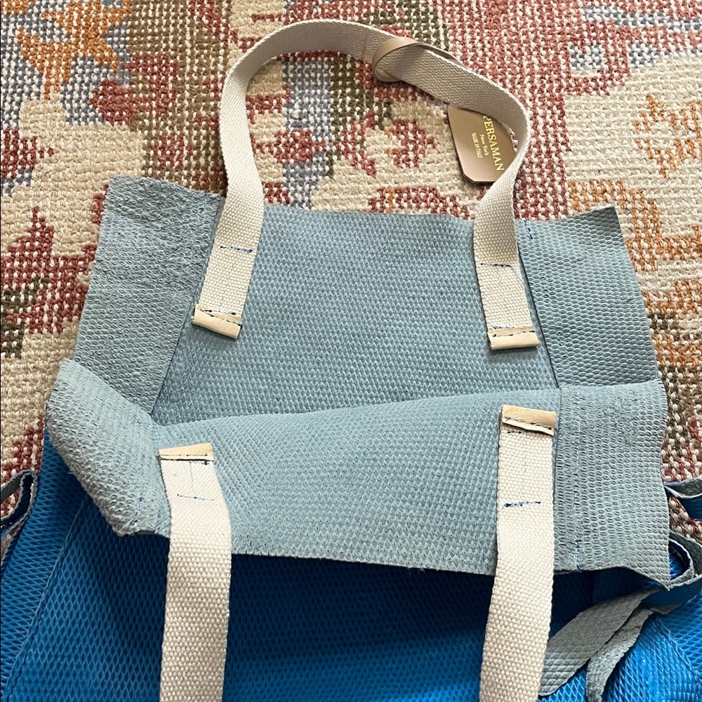 Persaman New York Made in Italy Blue Leather Tote - Picture 6 of 8